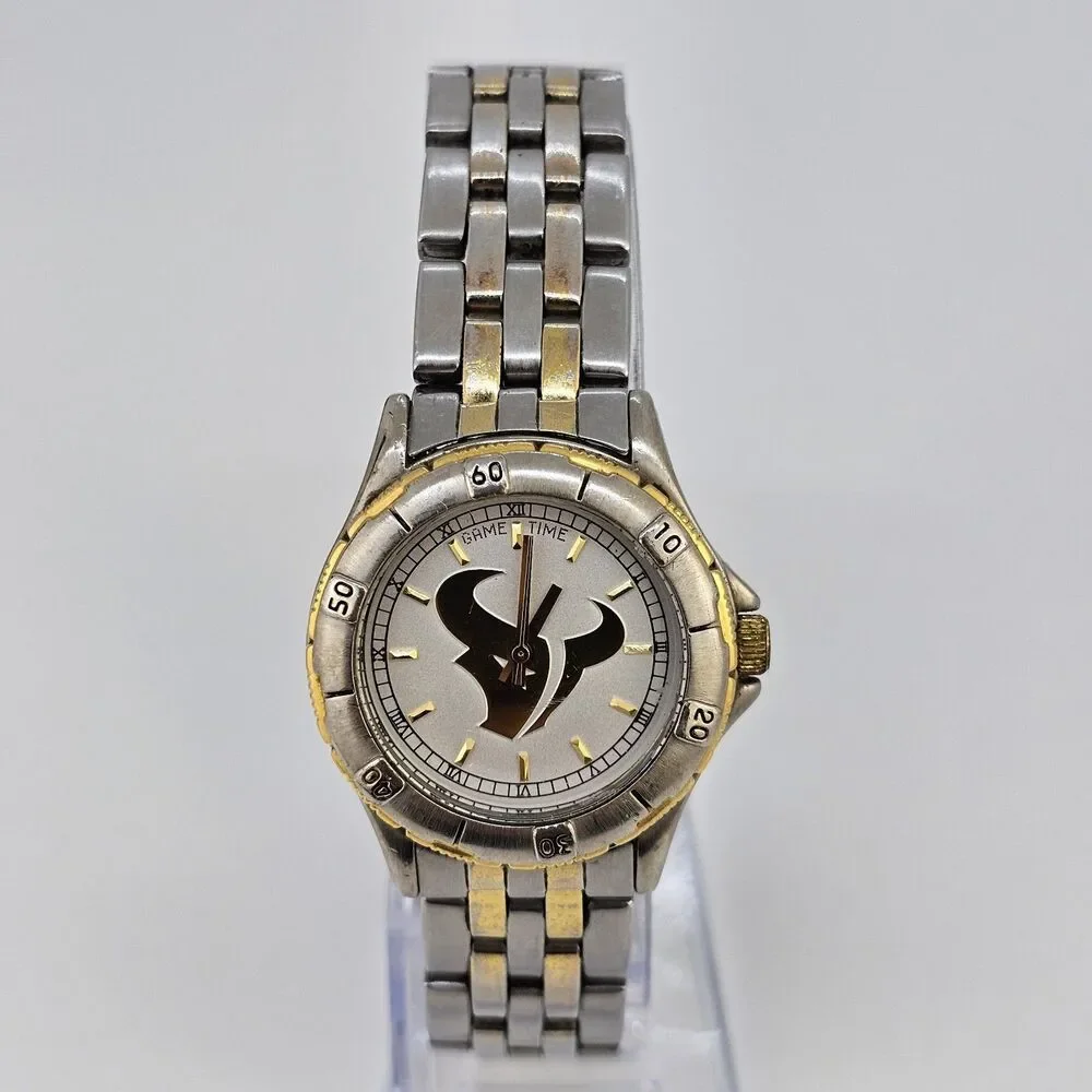 Houston‎ Texans Women's Watch 32MM Gray Dial Two Tone Bands 7.25